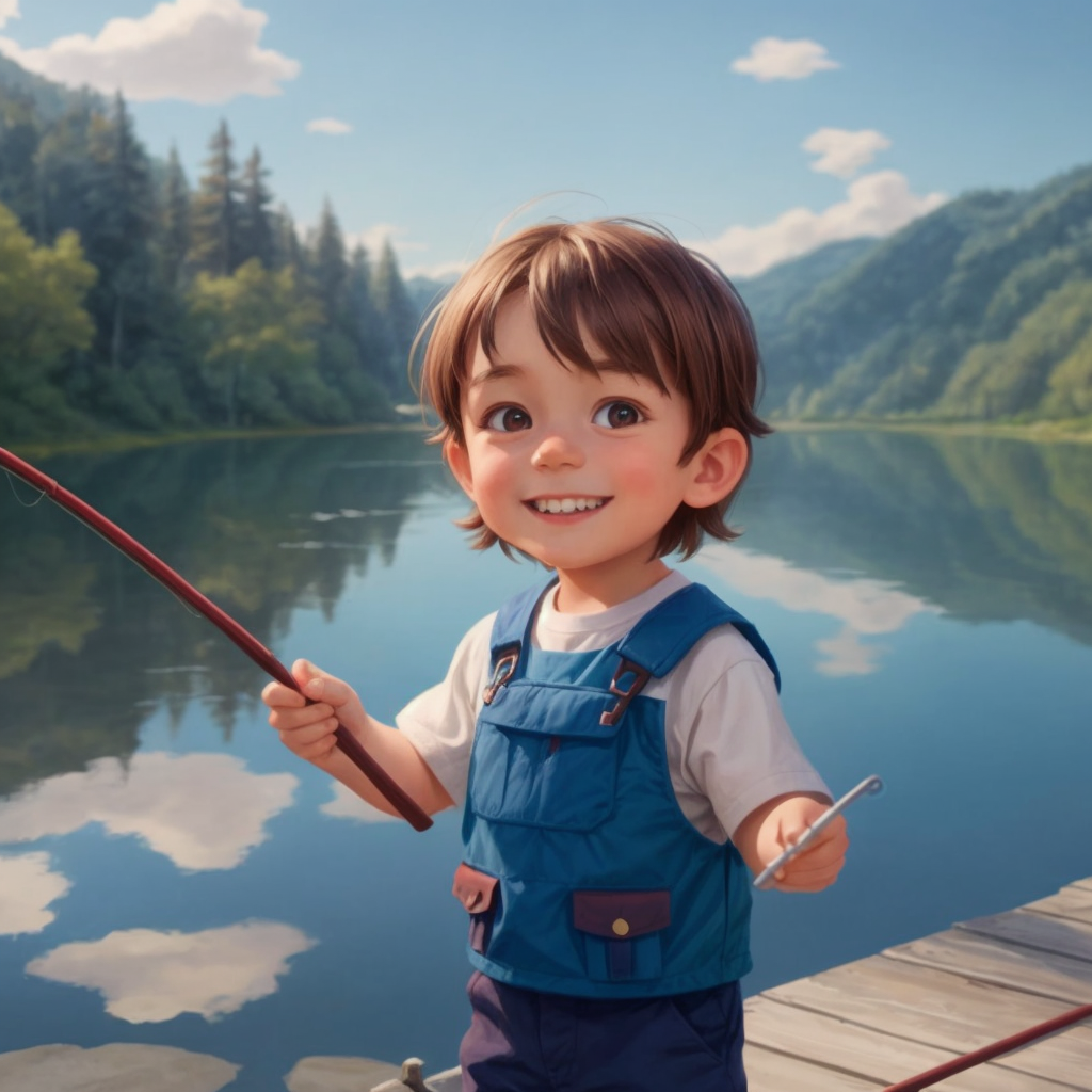 John Jr. and Dad go fishing