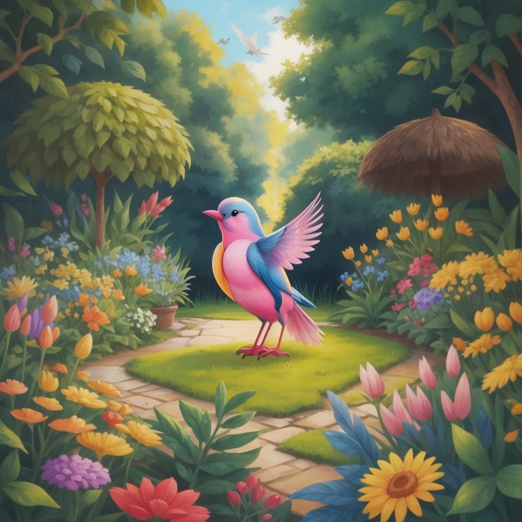 Lovely Bird's Colorful Day